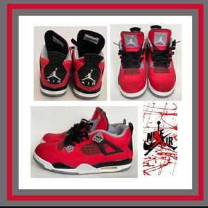 Nike Air Jordan Retro 4 Red/Grey/Black /White Size 12